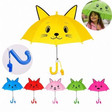 Imagem de Guarda-Chuva Infantil Automático 59 cm Sombrinha Bichinho com Orelhinh