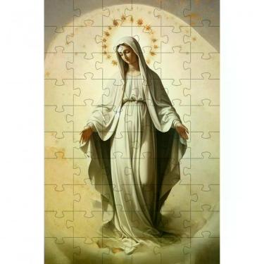 Imagem de Quebra-cabeça Nossa Senhora em 60 Peças: Fé e Desafio Cognitivo para Memória e Concentração Coleção Tea e Amor