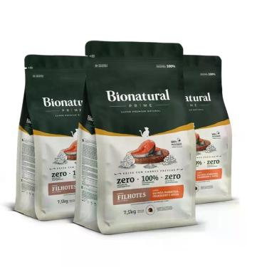 Imagem de Kit 3 Ração Bionatural Prime Gatos Filhotes Salmão - 7,5KG
