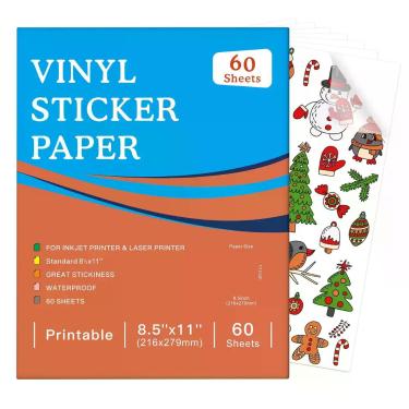 Imagem de Papel adesivo Veicevol 60 folhas 21 x 29,7 cm para impressoras jato de