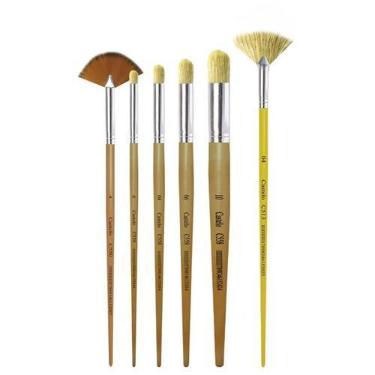 Imagem de Pincel Artístico Para Pintura Em Efeitos Stencil Castelo Kit C 6 - Pin