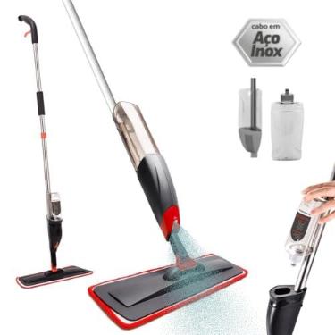 Imagem de Mop Giratório Spray Limpeza Flash Mágico Rodo Esfregão Flat