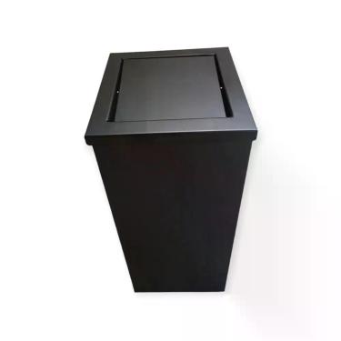 Imagem de Lixeira Quadrada 30 Litros Inox Black fosco - protege inox