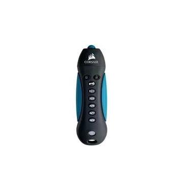Imagem de Pen Drive 256GB Corsair Padlock 3, USB 3.0, com Criptografia, Resistente à Água e Choque, Azul e Preto - CMFPLA3B-256GB