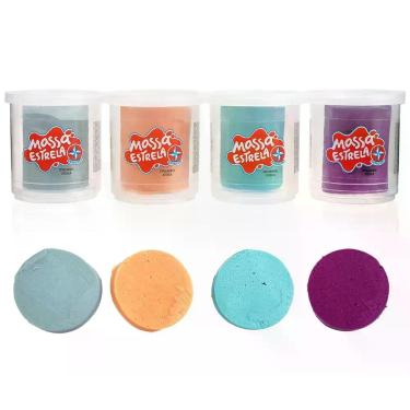 Imagem de Massinha De Modelar 4x Super Potes Coloridos Massa Estrela Brinquedo I