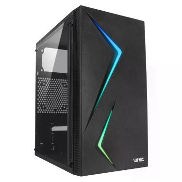 Imagem de Gabinete Gamer Twin Edge GGTEACBK Mid-tower Micro ATX e Mini ITX Lateral Acrílica RGB Preto Vinik