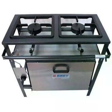 Imagem de Fogão Industrial 2 Bocas Metal Brey Alta Pressão Com Forno Fe-502f