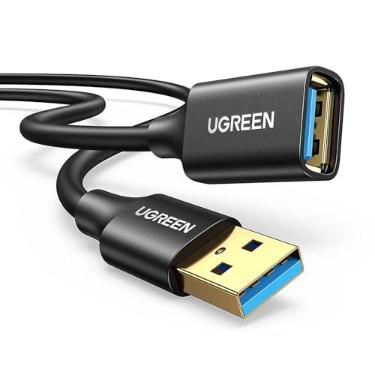 Imagem de UGREEN Cabo de extensão USB 3.0 USB 3.0 macho A para fêmea A 5Gbps compatível com Gamepad USB Flash Drive Hub USB Disco Rígido Externo Teclado Impressora Webcam, 1 m