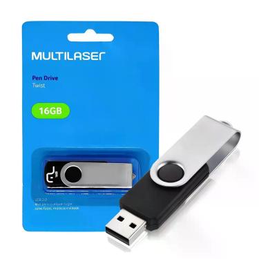 Imagem de Pen Drive Multilaser 16GB USB para Armazenamento de Arquivos, 16GB