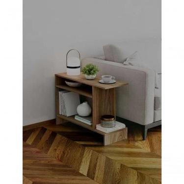 Imagem de Mesa de Apoio Restn Retangular MDF-MDP 81CM Marrom Sala Hall Mercado das Prateleiras