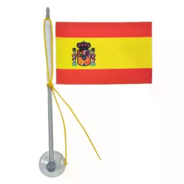 Imagem de Mini Bandeira Espanha Com Ventosa Poliéster (5,5cm X 8,5cm)