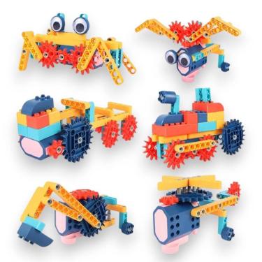 Imagem de Kit Educativo Stem Blocos De Montar Com Motor e Engrenagens - JOKA COM