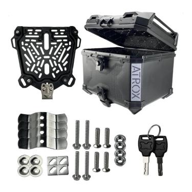 Imagem de Baú 45l Reforçado Preto Bauleto Bagageiro Universal Suporte 45 Litros 