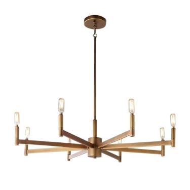Imagem de Lustre escandinavo simples criativo sala de estar personalizado sala de jantar lâmpadas e lanternas simples galho de árvore lustre, Retro Luminárias