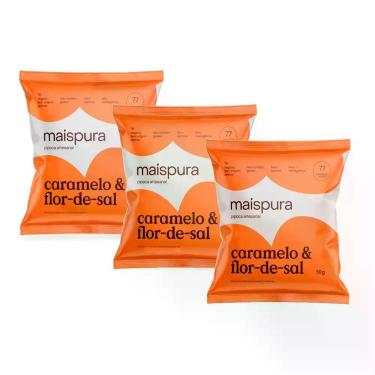 Imagem de Kit 3 Pipoca Artesanal Mais Pura Sabor Caramelo e Flor de Sal 50g