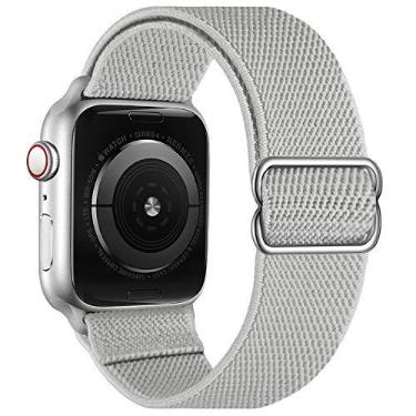 Imagem de OXWALLEN Pulseira elástica GG compatível com Apple Watch séries 10/9/8/7/6/5/4 SE Ultra 2/1 de 49 mm, 46 mm, 45 mm e 44 mm, pulseira esportiva trançada de nylon elástico ajustável para iWatch feminino