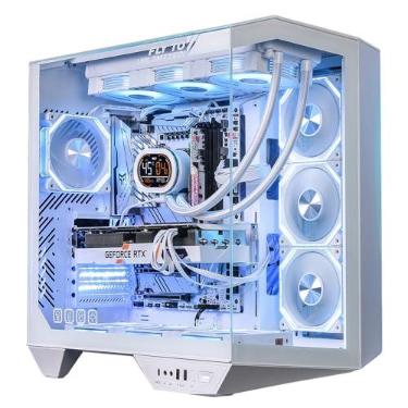 Imagem de darkFlash Capa para PC para jogos ATX Full-Tower, placa mãe com plugue traseiro, câmara dupla, vidro panorâmico, radiadores de até 2 x 360 mm, compatível com RTX 40 (DY470) (4 ventiladores PWM ARGB,