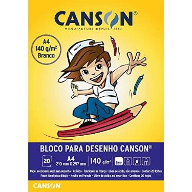 Imagem de Bloco Desenho A4 140g/m², Canson, 66667070, Branco, 20 Folhas