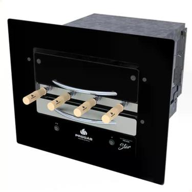 Imagem de Forno Assador Rotativo Elétrico Progás Industrial de Embutir PRR-040 e STAR Inox 4 Espetos Preto 220V