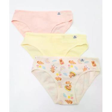Imagem de Kit com 3 Calcinhas Infantil Juvenil Cotton DelRio Algodão Conforto, M