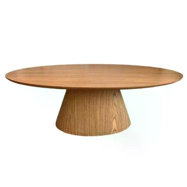 Imagem de Mesa De Centro Cone Oval 120x60 Cm Base Laminada Em Madeira Freijó Tampo Freijó Marrom