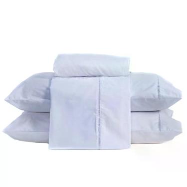 Imagem de Jogo De Cama Lençol Solteiro Ponto Palito Com Fronha 03 Peças - Percal Algodão 200 Fios Cor Branco