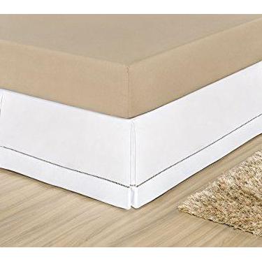 Imagem de Saia para Cama Box Solteiro Bia Enxovais Branco Tecido