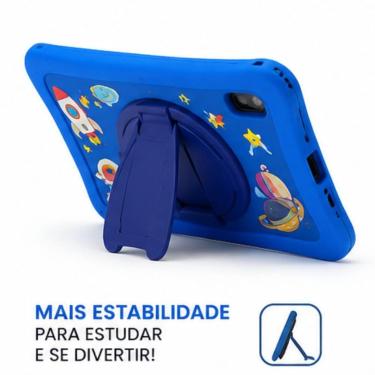 Imagem de Tablet Kids Com Tema Espacial Para Crianças - JAY, 128GB, Azul