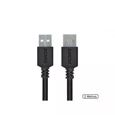 Imagem de Cabo De Dados Usb A 2.0 Macho Para Usb A 2.0 Macho 28awg Puro Cobre 2 Metros - Puam2-2