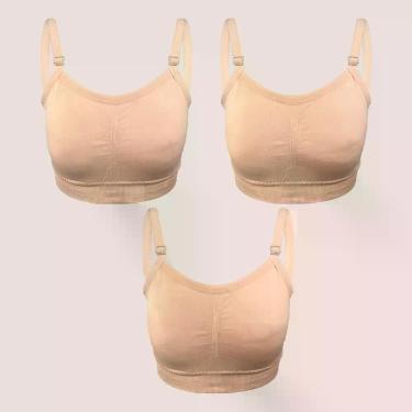 Imagem de 3 Top Teen Sem Costura Zee Rucci Com Bojo Removível Juvenil, Rosa, M