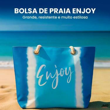 Imagem de Kit Praia Completo Bolsa + Necessaire + Manta Estampa Enjoy - Compra R