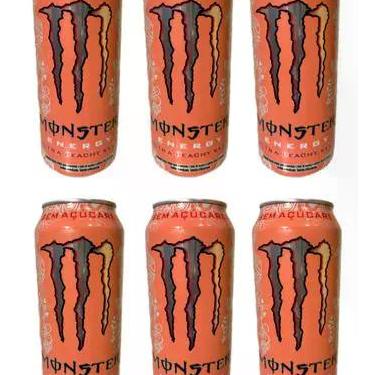 Imagem de Kit 6 Energético Monster Zero Açúcar Ultra Peachy Keen 473ml