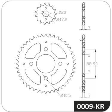 Imagem de Kit de relação Honda Cg 160 Titan 2016 a 2024 COBREQ 0009-KR