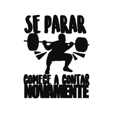 Imagem de Adesivo Academia Motivacional Se Parar Comece A Contar Novamente 95x75 Cm Preto
