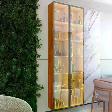 Imagem de Cristaleira Suspensa 2 Portas de Vidro Reflecta com LED 217cm 100% MDF