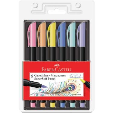Imagem de Caneta Hidrografica Supersoft 6CORES Pastel - FABER-CASTELL