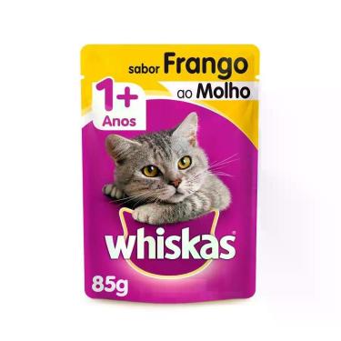Imagem de Ração Úmida Whiskas para Gatos Adultos Frango ao Molho - 85g - 1 unida