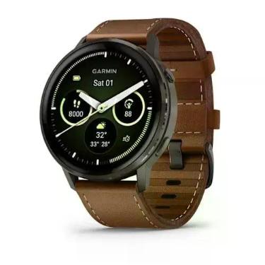 Imagem de Garmin Venu 4 Smartwatch 45mm com GPS e Pulseira de Couro + Pulseira d