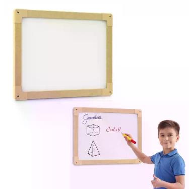 Imagem de Lousa quadro branco 30x40cm madeira mdf multiuso anotacoes planejament