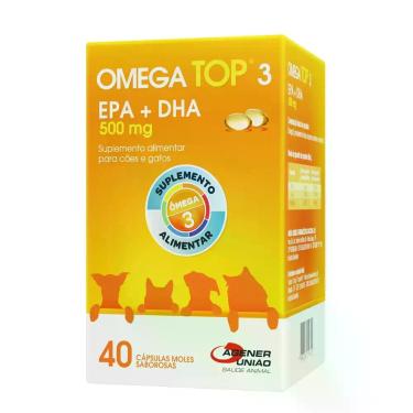 Imagem de Omega Top 3 500mg Suplemento Cães E Gatos 40 Cápsulas - Agener