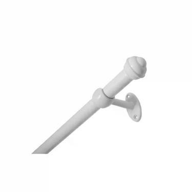 Imagem de Kit para Cortina Simples Prátiko com Varão 19mm e Suporte Branco Bella Arte 150CM