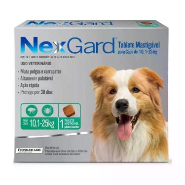 Imagem de Nexgard Cães 10,1 a 25 kg - Antipulgas e Carrapatos Merial - 1 comprim