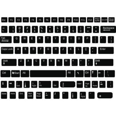 Imagem de Adesivo Para Teclado Desgastado Letras Universais Brancas - DaiCase