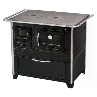 Imagem de Fogão a Lenha com Forno 4 Bocas Hidro Prime Box N2 Direito Preto Chapa Ferro Fundido 40L
