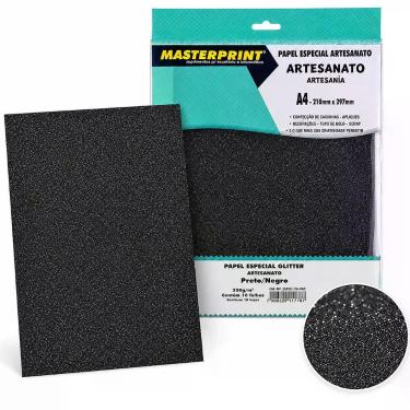 Imagem de Papel Glitter A4 250g Masterprint 10 Folhas para Artesanato Papelaria 
