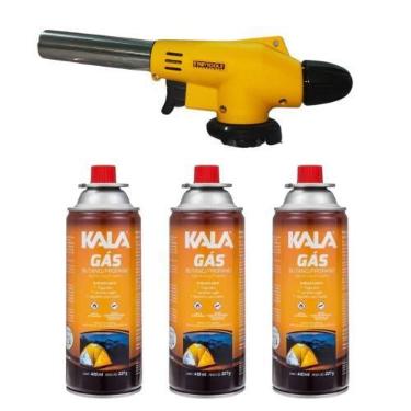 Imagem de Maçarico Portátil Automatico Controle Gourmet 3 Cartucho Gas - KaLa