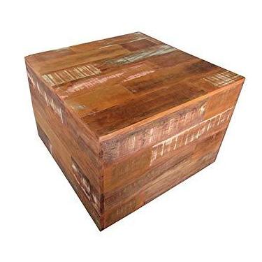Imagem de Mesa de Centro Rústica Block em Madeira de Demolição - Cód 1856