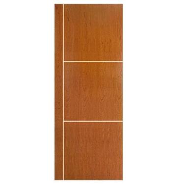 Imagem de Kit Porta Madeira Frisada 4000  - 70x210 + Trilho Correr 1,40 Natural 