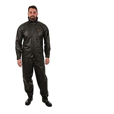 Imagem de Capa de chuva Pioneira unissex PVC Preto Bolso e gola XGG