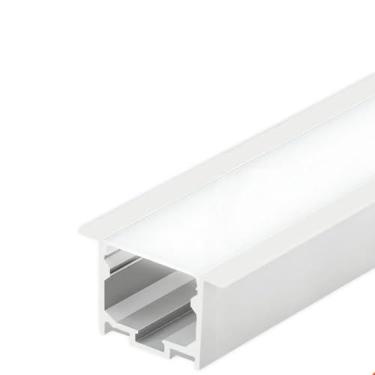 Imagem de Perfil De Led Embutir 50mm 2m P/Gesso + Fita Dupla + Fonte (Branco Quente)